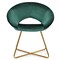 Set of 2 Dark Green Velvet Iron Accent Chairs with Open Back Metal Legs
